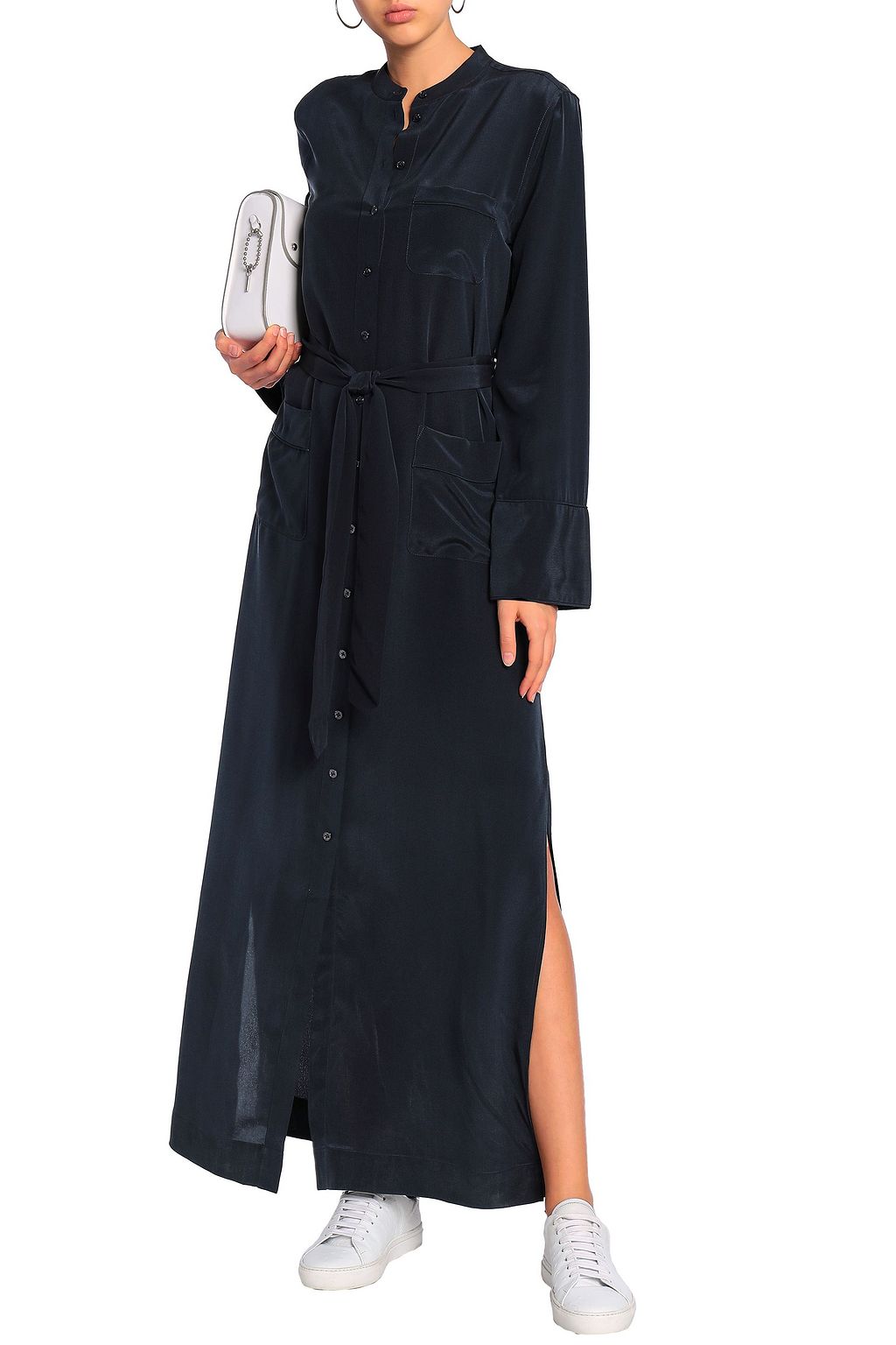 EQUIPMENT Belted silk crepe de chine dress