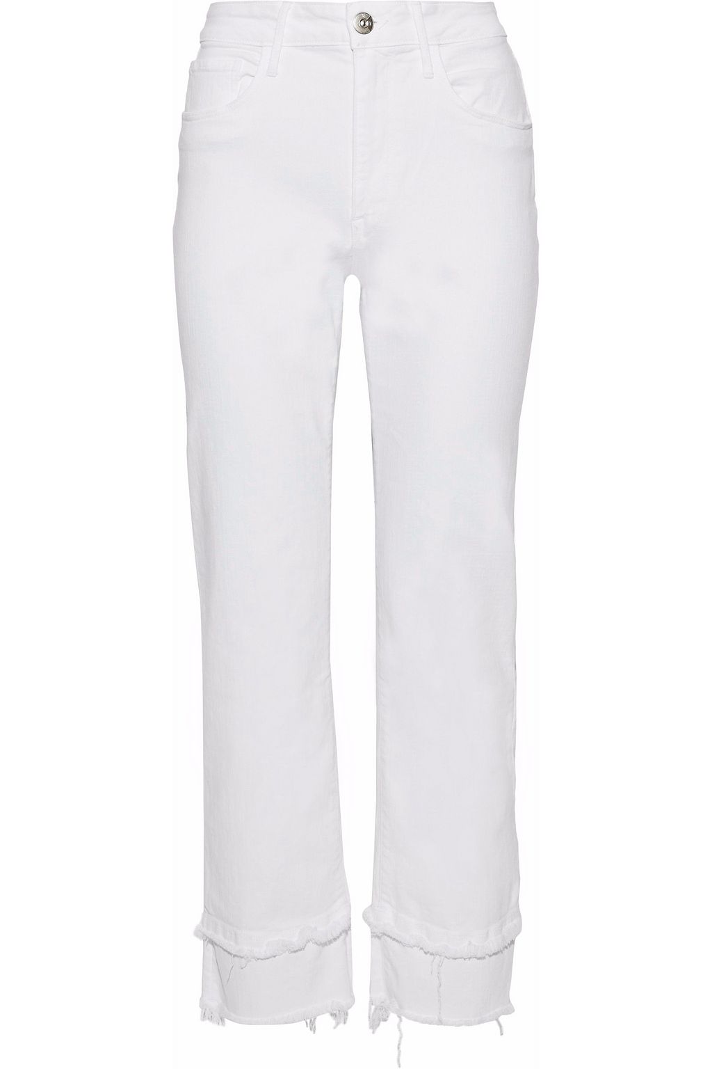 white cropped ripped jeans