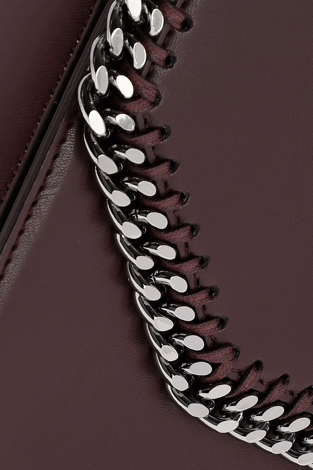 STELLA MCCARTNEY Falabella Box chain-trimmed faux leather shoulder bag