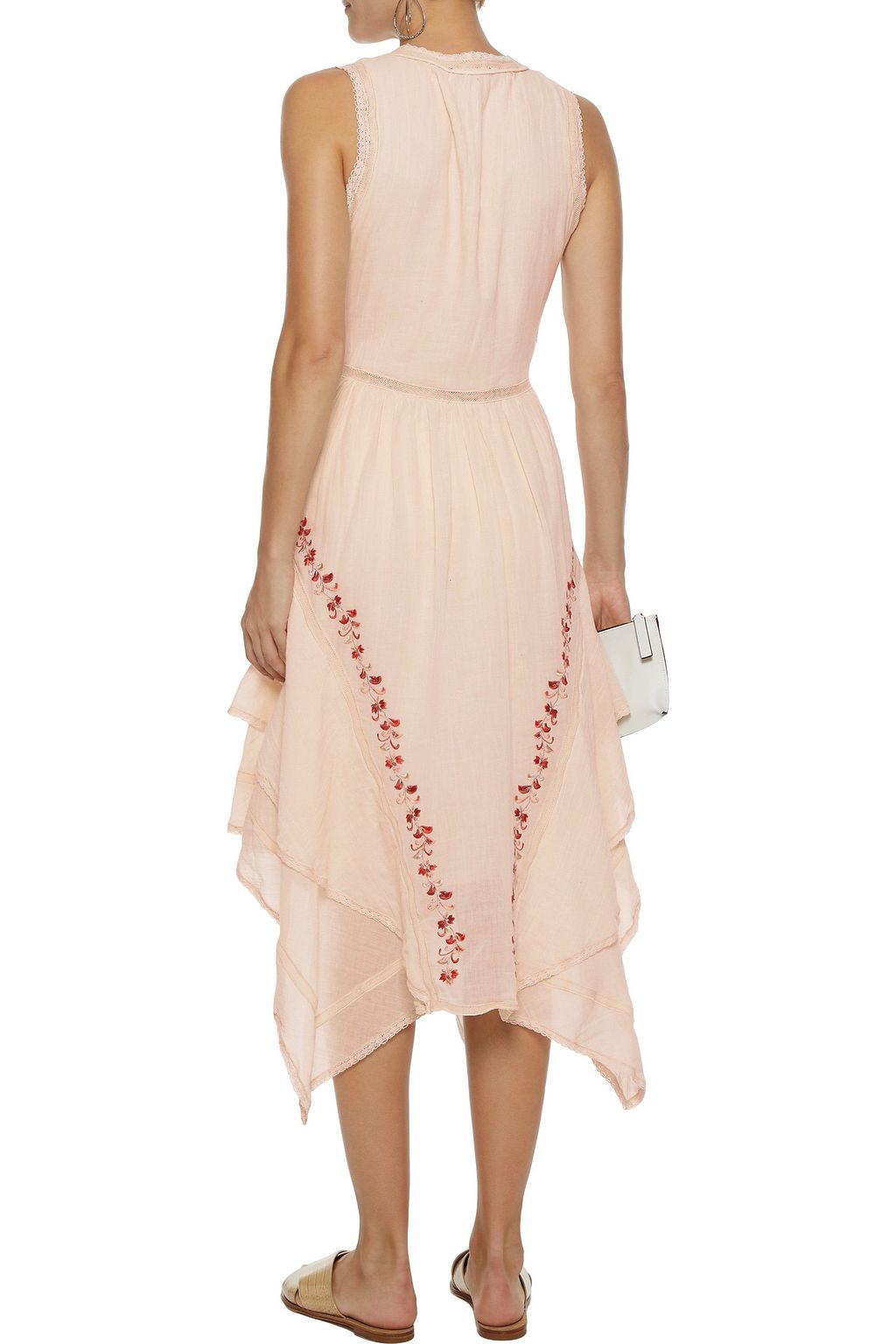 LOVE SAM Monika embellished cotton-gauze midi dress