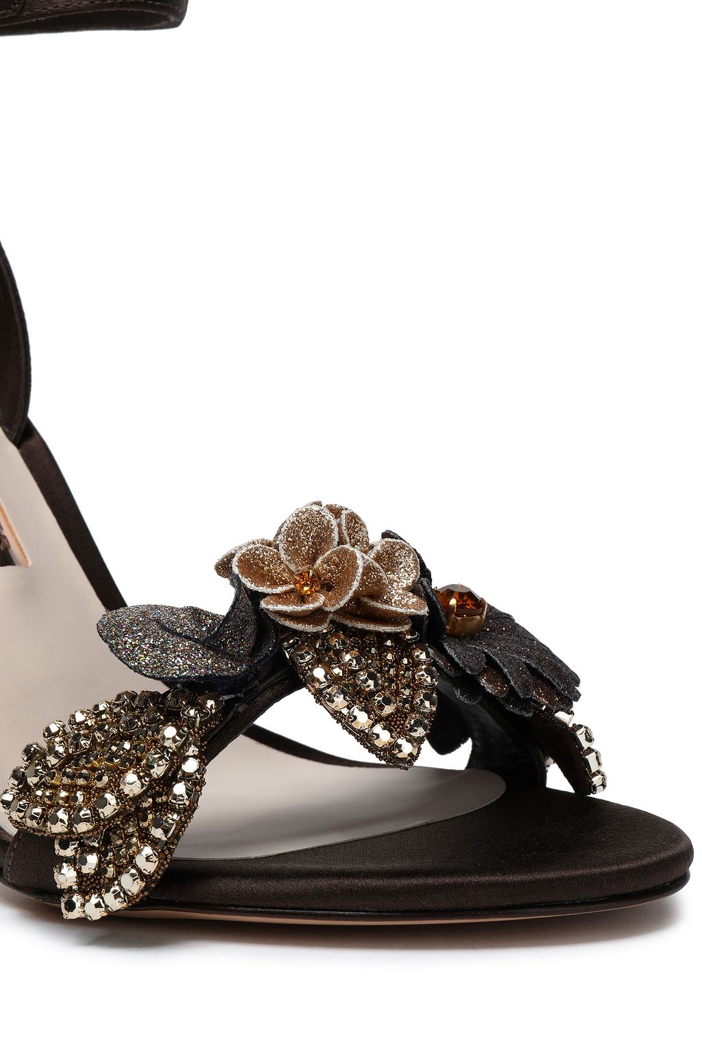 SOPHIA WEBSTER Lilico floral-appliquéd satin sandals