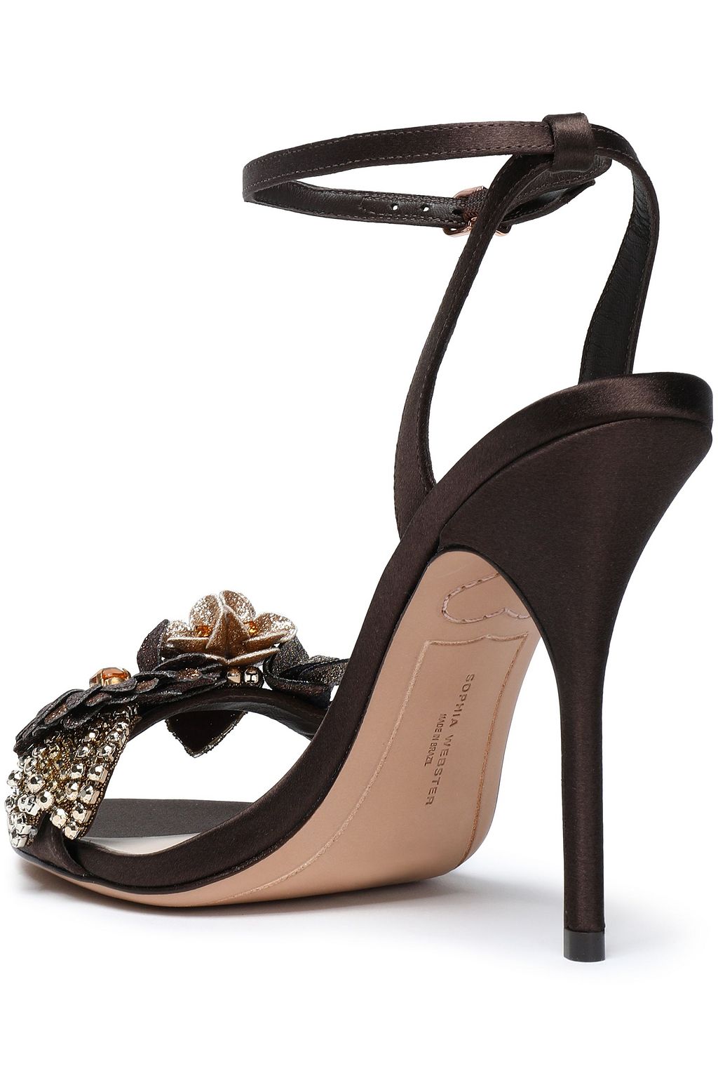 SOPHIA WEBSTER Lilico floral-appliquéd satin sandals