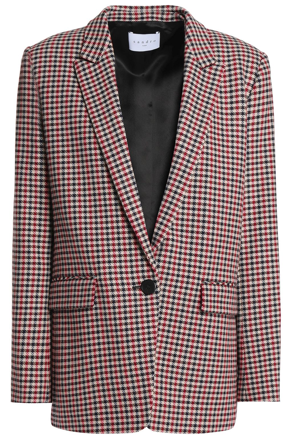 SANDRO Houndstooth cotton blend blazer THE OUTNET