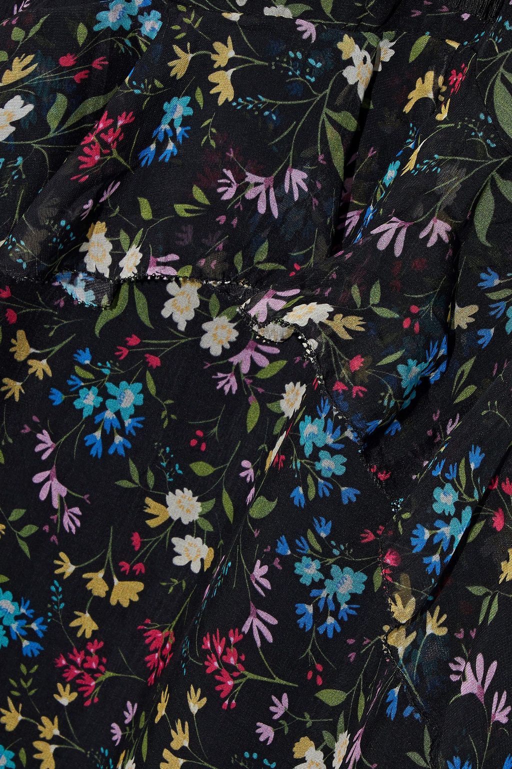 LOVE SAM Blossom ruffled floral-print chiffon maxi dress