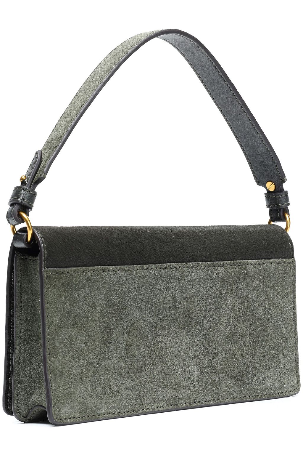 TORY BURCH Suede and calf hair shoulder bag