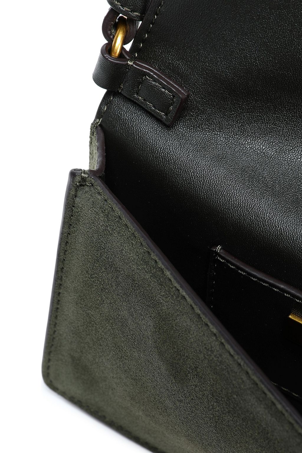 TORY BURCH Suede and calf hair shoulder bag
