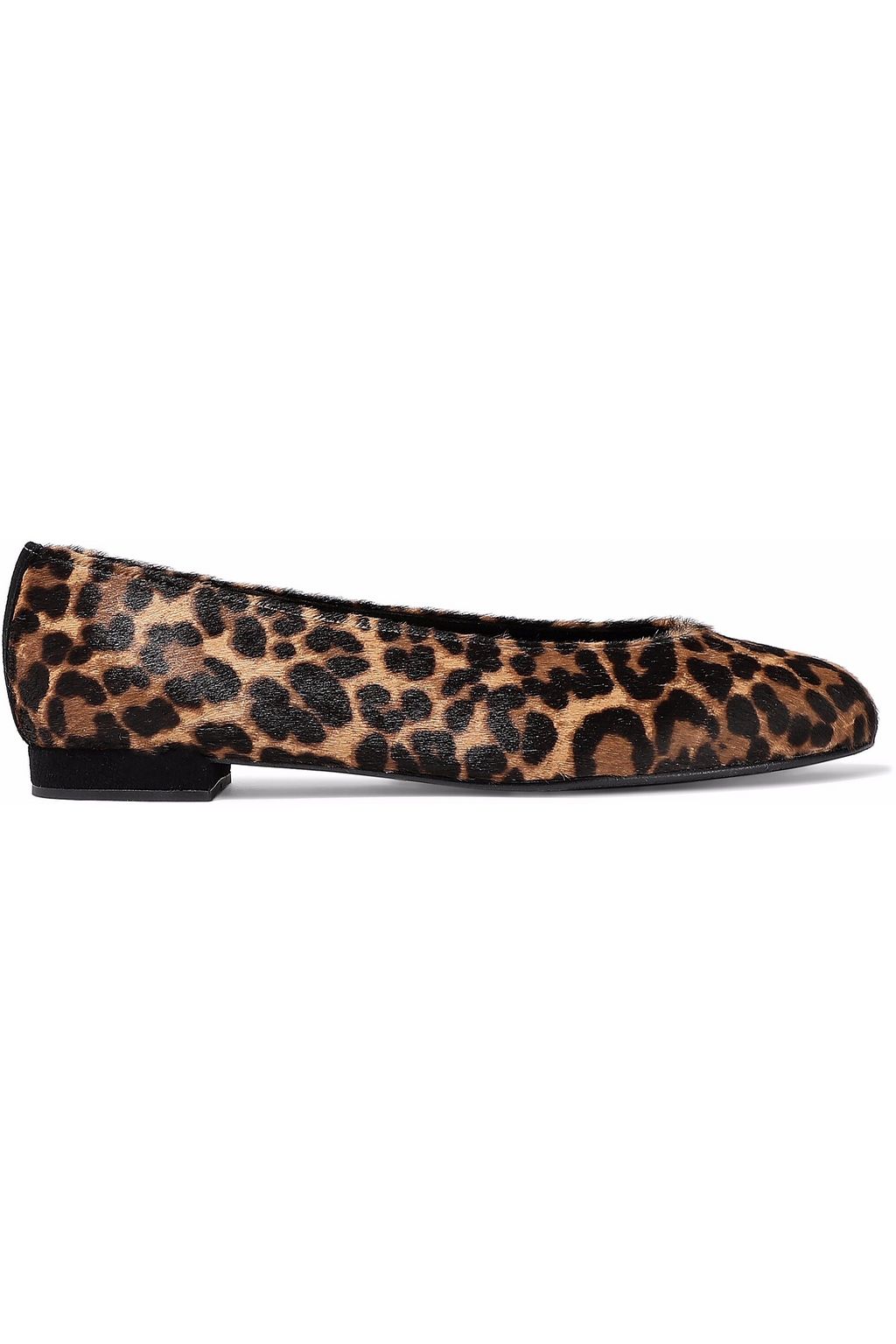 Leopard-print calf hair ballet flats 