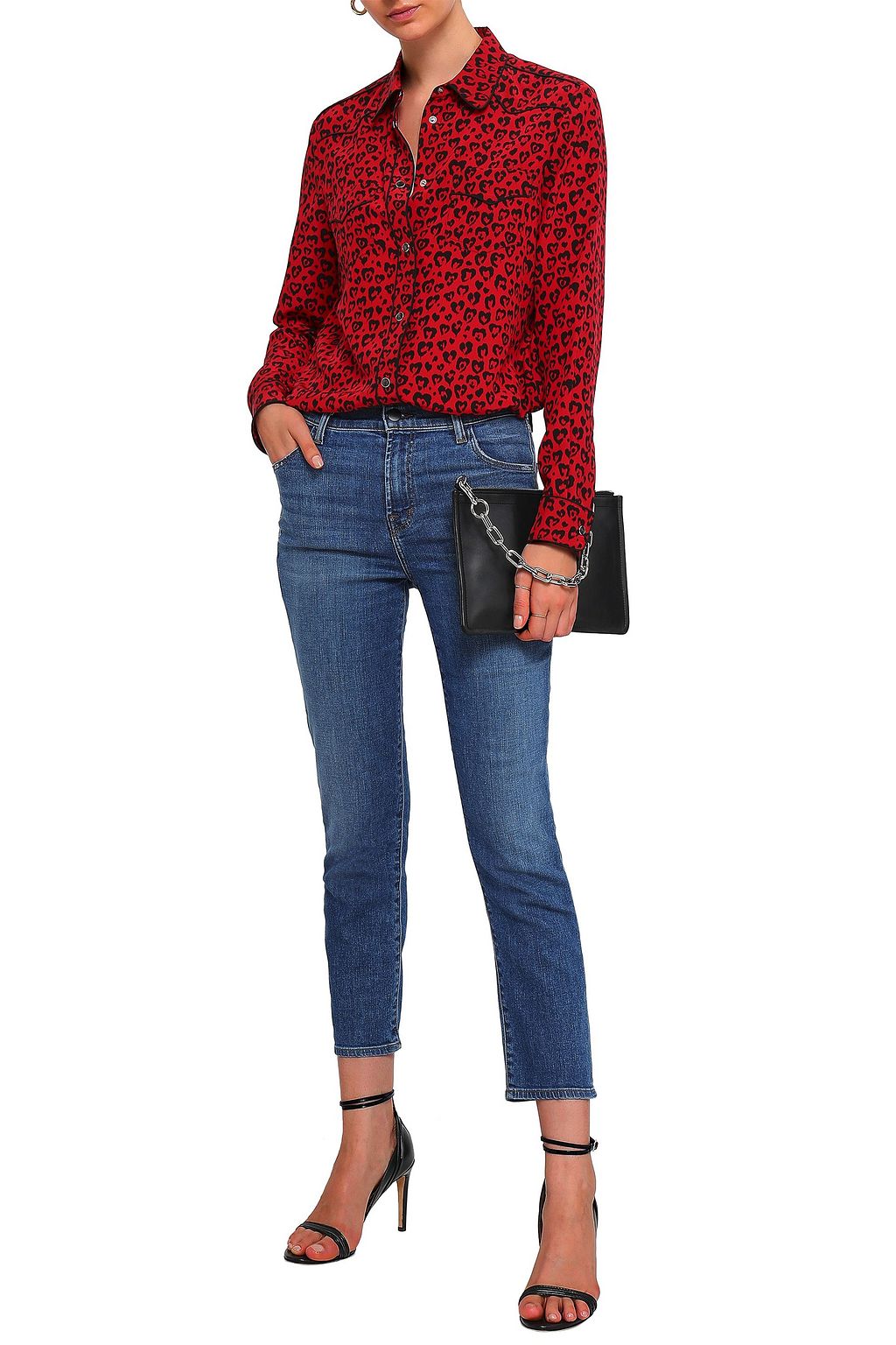 J BRAND Cropped high-rise skinny jeans