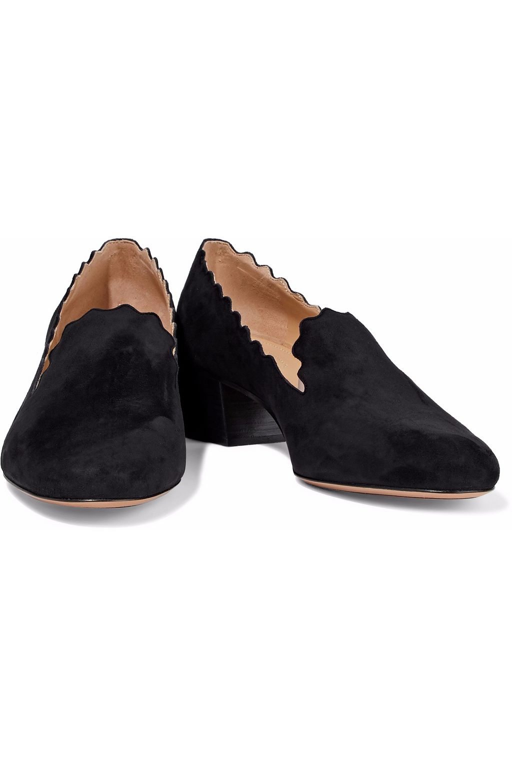 CHLOÉ Scalloped suede pumps
