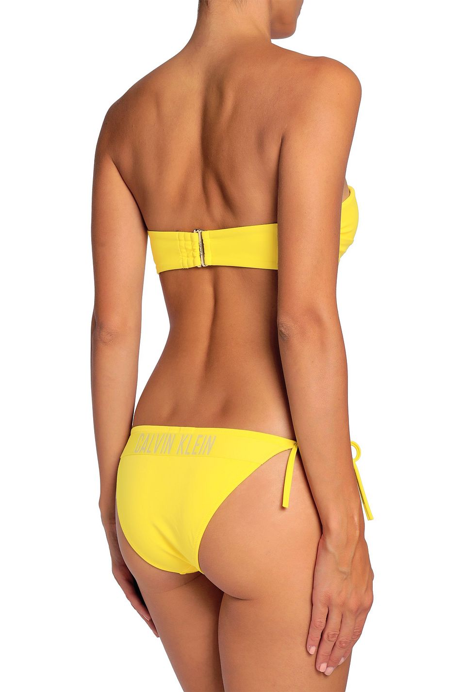 yellow bandeau swim top