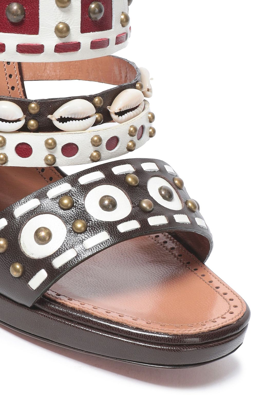 ALAÏA Embellished woven leather sandals