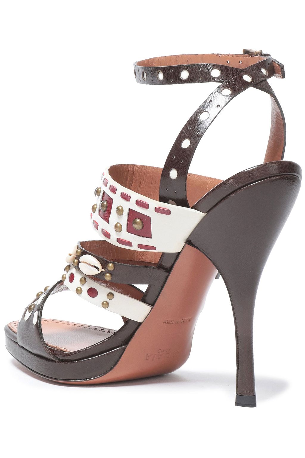 ALAÏA Embellished woven leather sandals