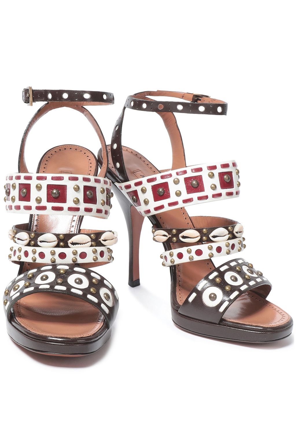 ALAÏA Embellished woven leather sandals