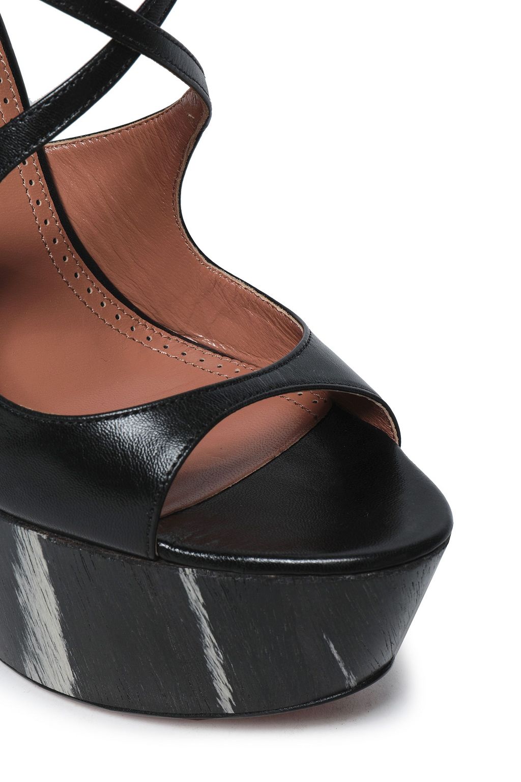 ALAÏA Leather platform wedge sandals