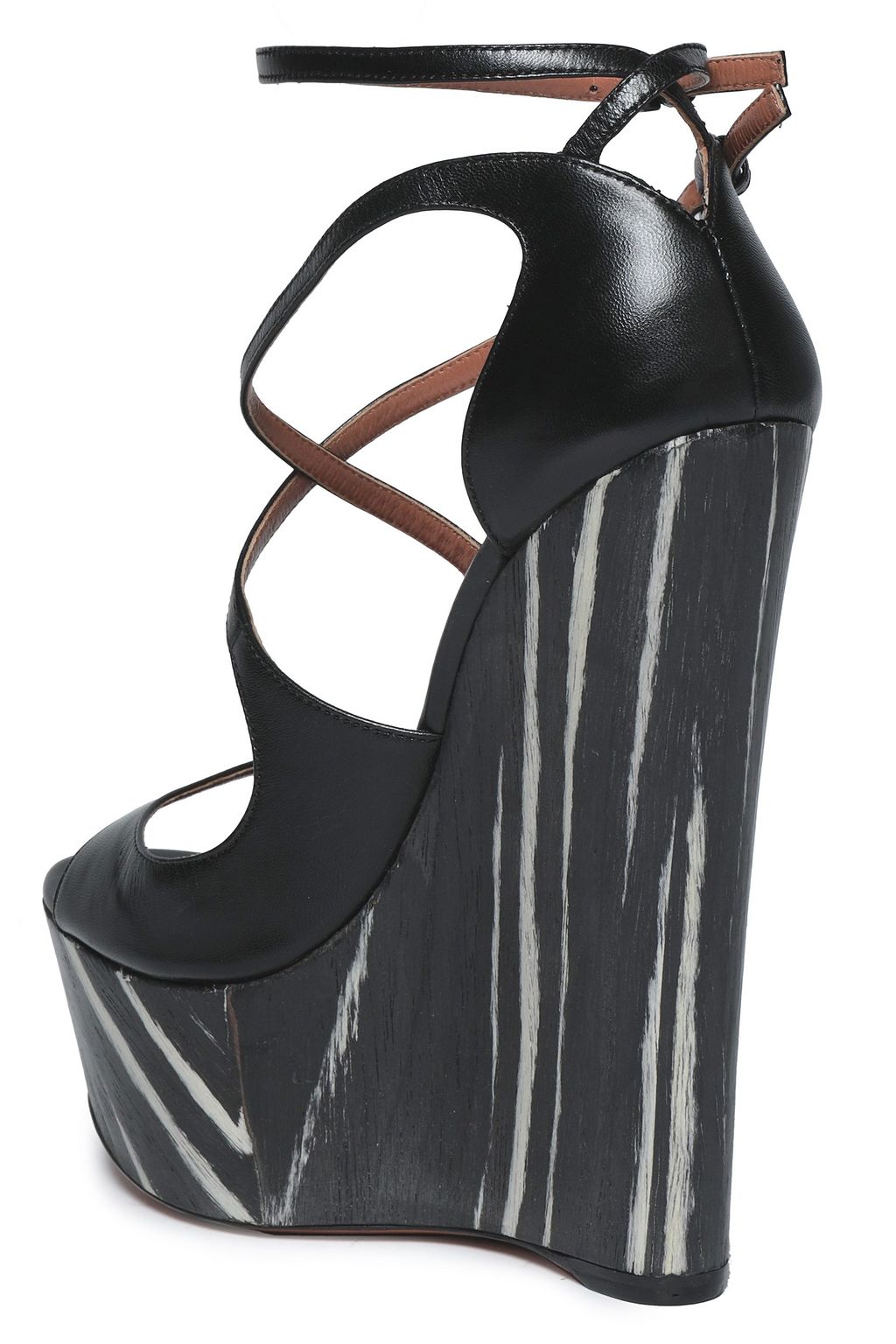 ALAÏA Leather platform wedge sandals