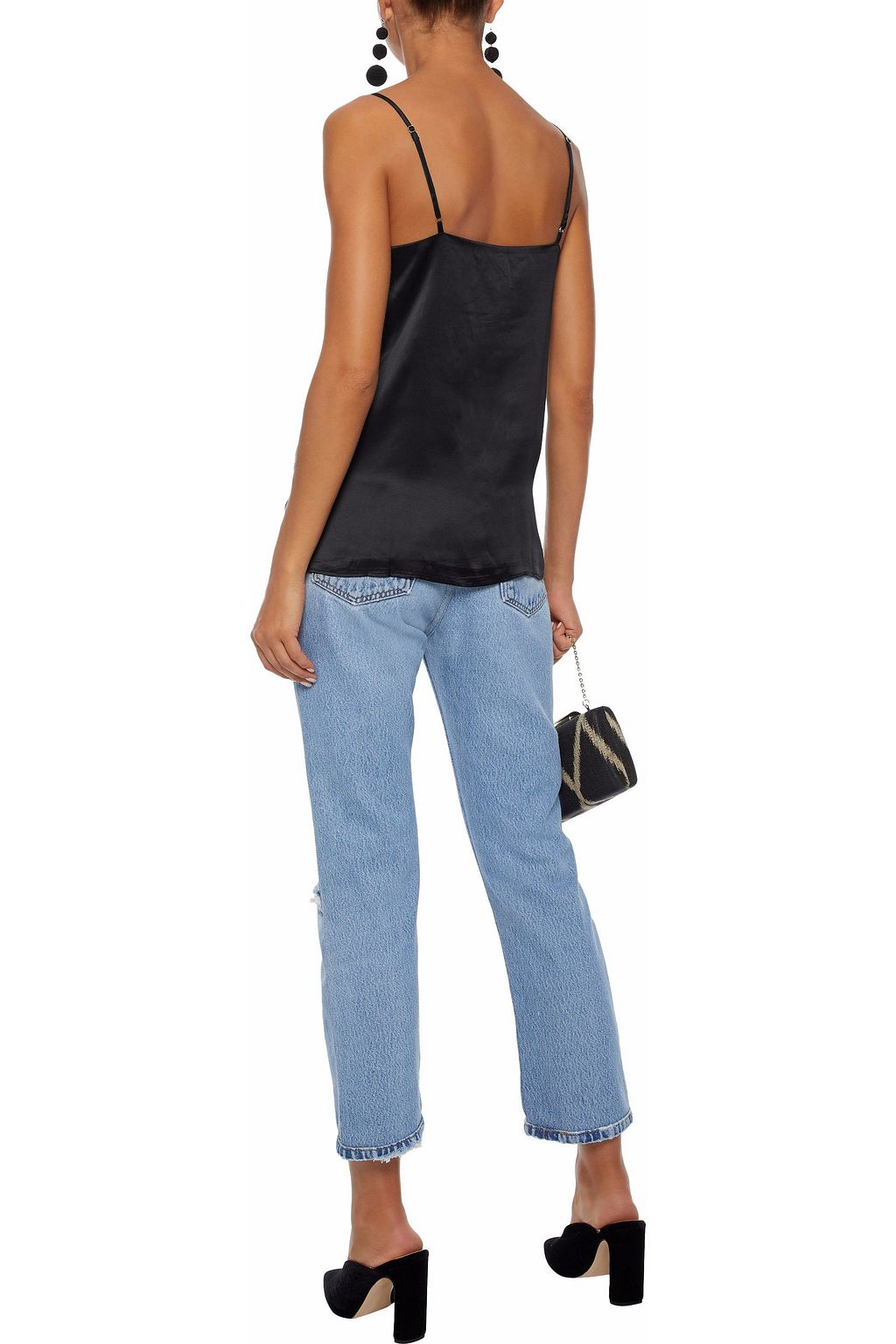 CAMI NYC The Lucy bow-embellished silk-charmeuse camisole