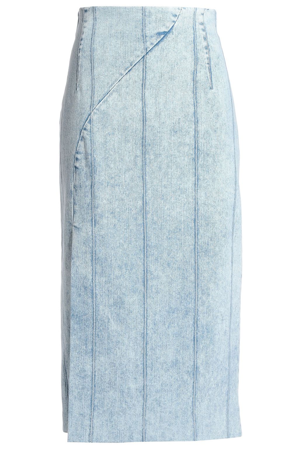 light denim midi skirt