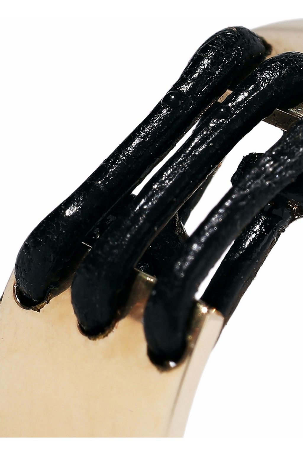 ARME DE L'AMOUR Gold-plated leather-trimmed ring