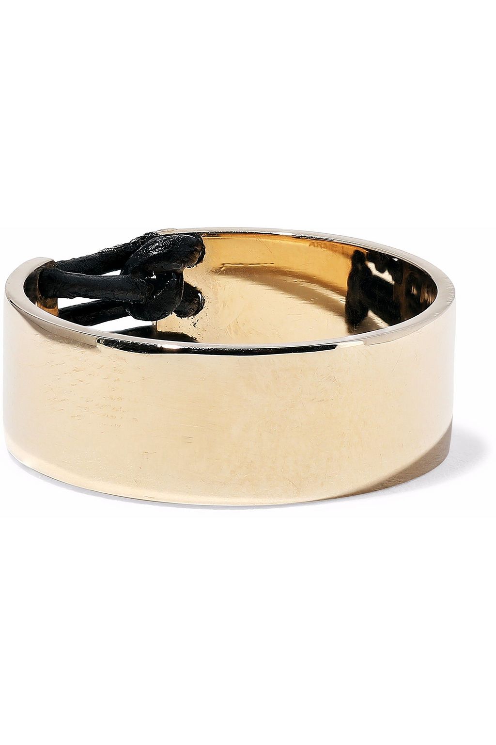 ARME DE L'AMOUR Gold-plated leather-trimmed ring