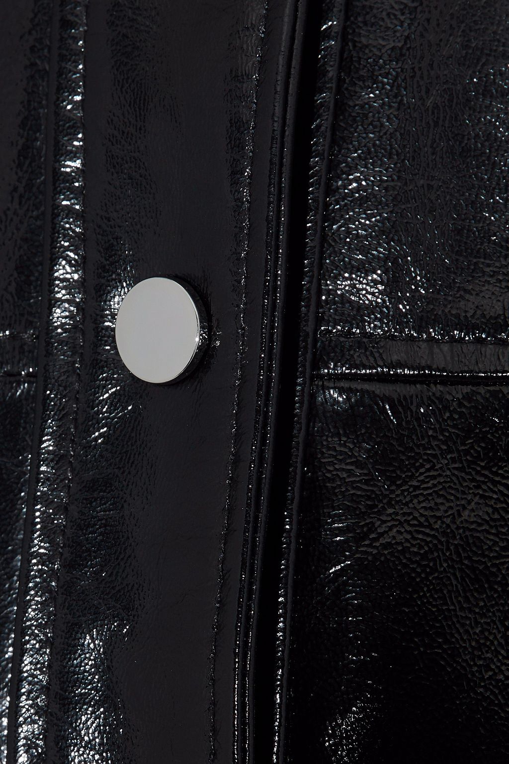THEORY Cropped crinkled patent-leather jacket
