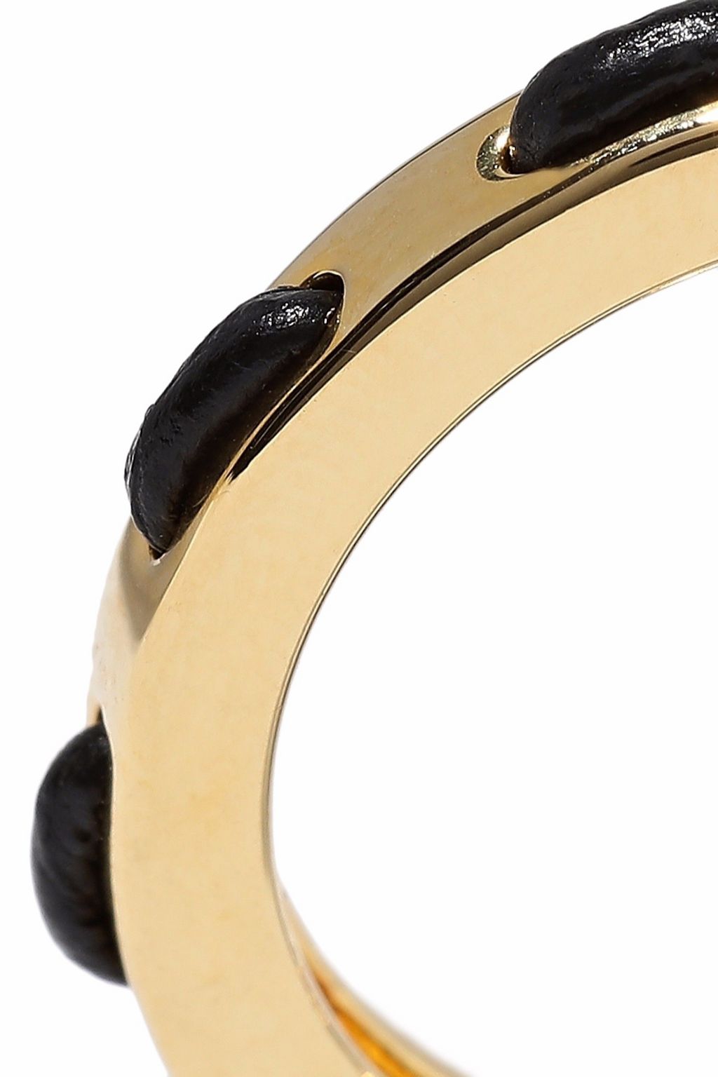 ARME DE L'AMOUR Gold-tone leather-trimmed ring