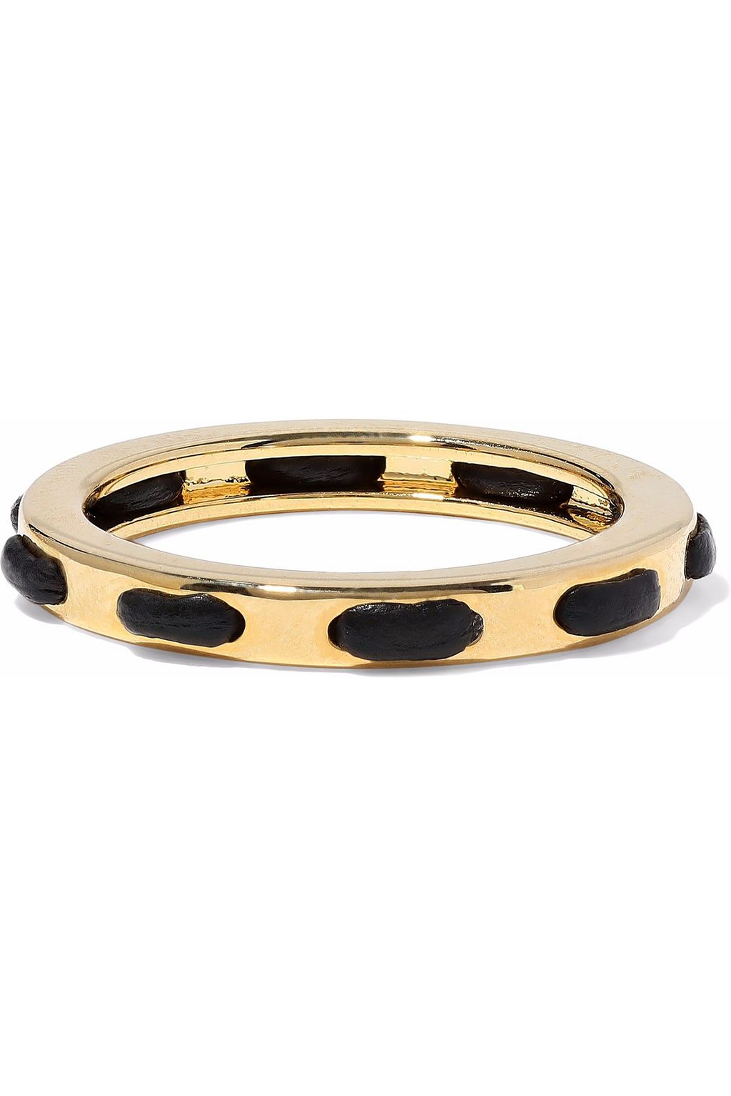 ARME DE L'AMOUR Gold-tone leather-trimmed ring