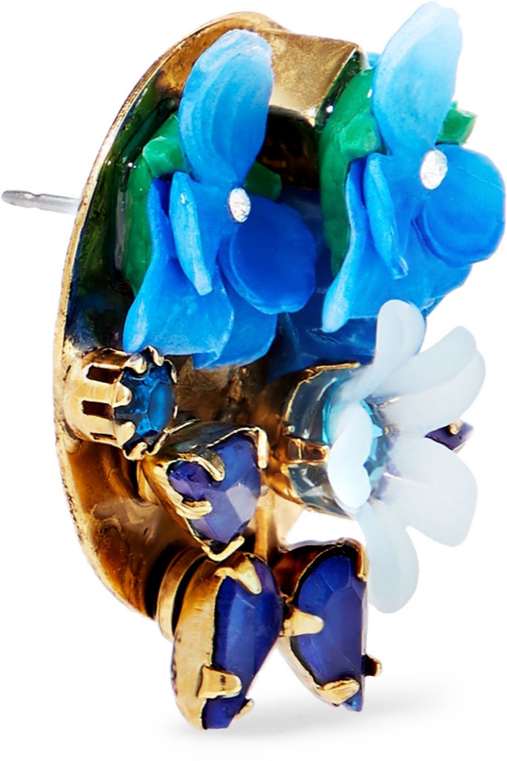 ELIZABETH COLE Nadia 24-karat gold-plated, acrylic, stone and crystal earrings