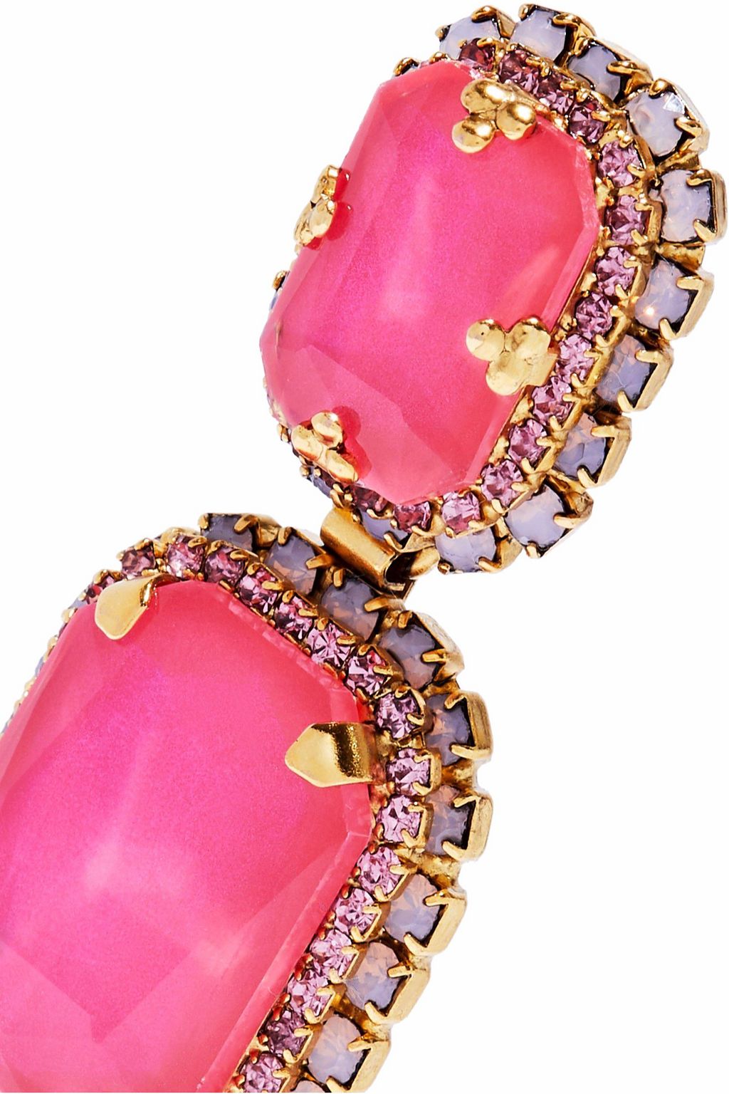 ELIZABETH COLE 24-karat gold-plated crystal earrings