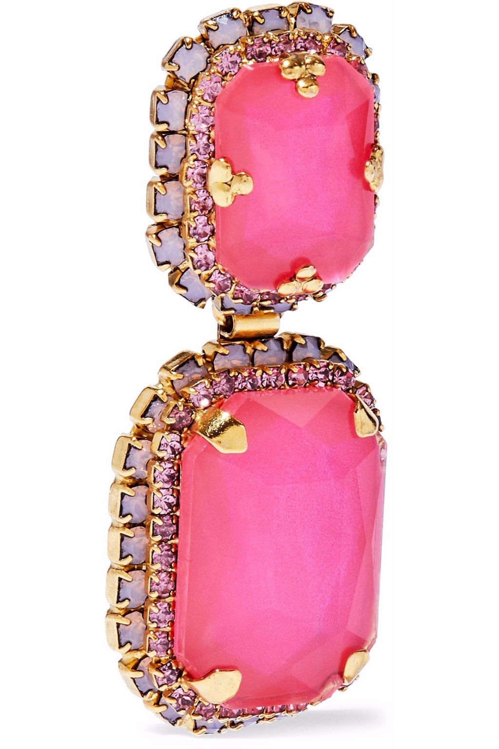 ELIZABETH COLE 24-karat gold-plated crystal earrings
