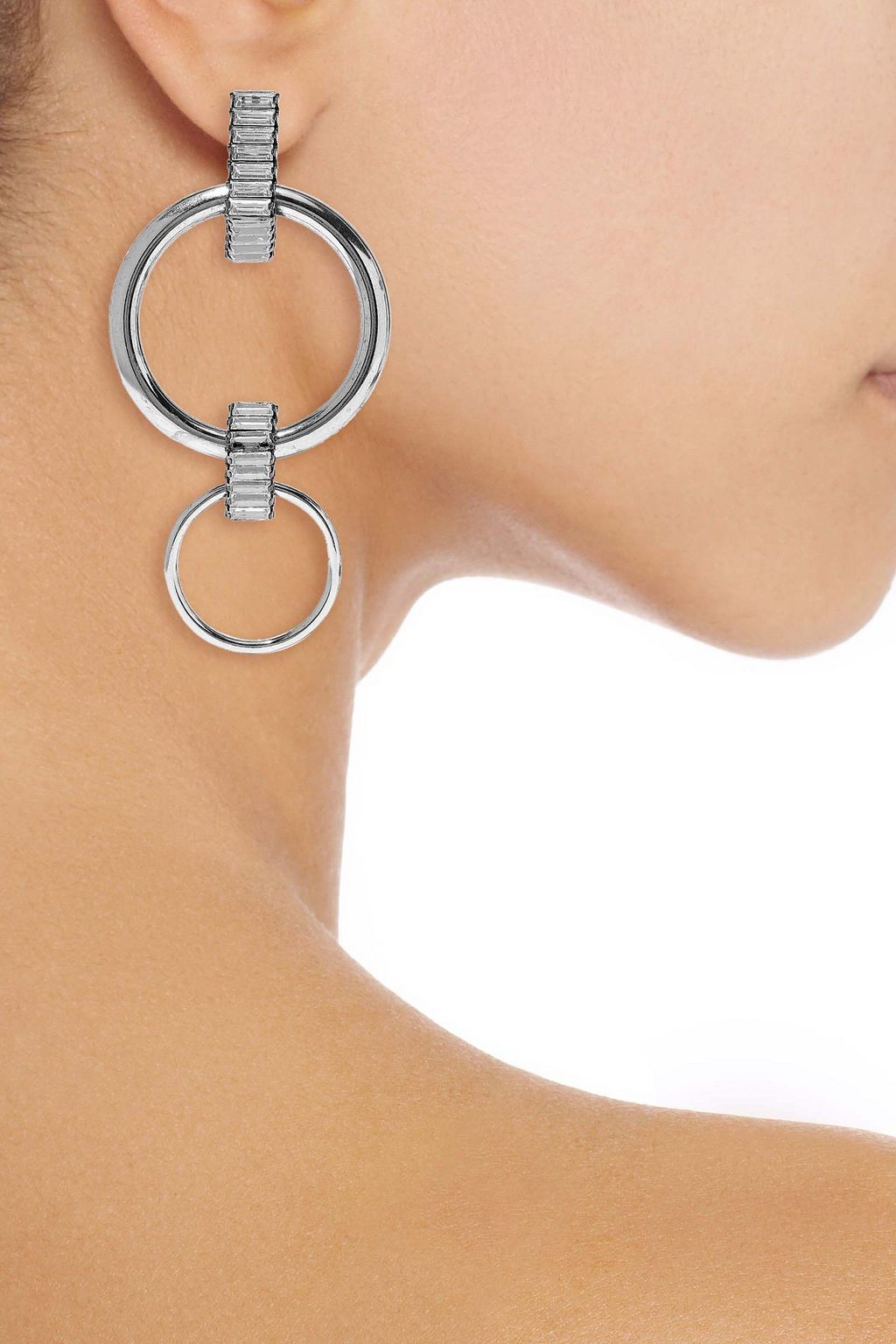 ELIZABETH COLE Silver-tone crystal earrings