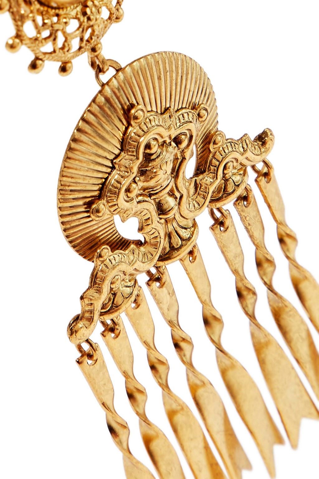 ELIZABETH COLE Burnished 24-karat gold-plated earrings