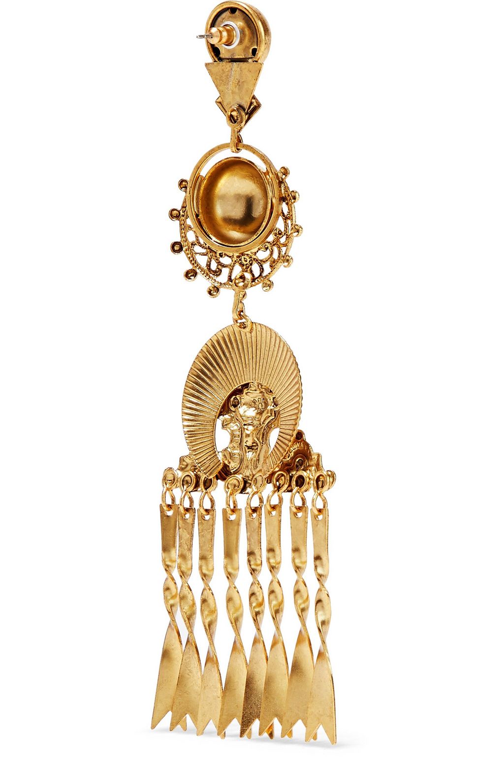 ELIZABETH COLE Burnished 24-karat gold-plated earrings