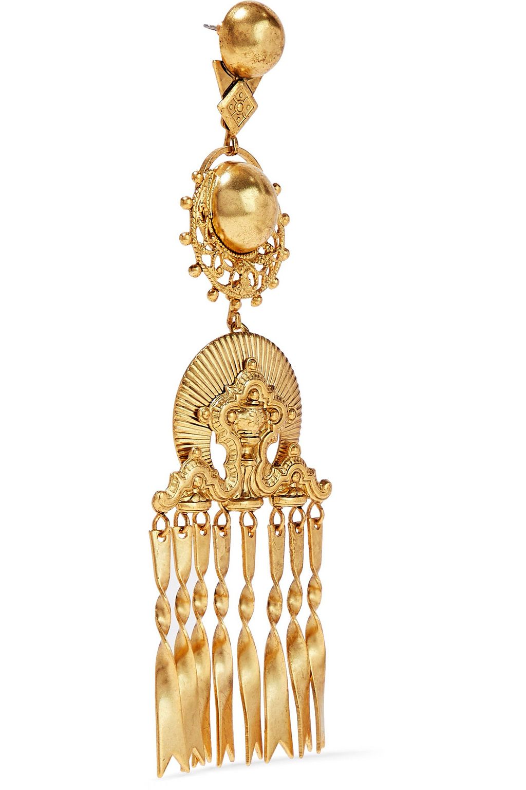 ELIZABETH COLE Burnished 24-karat gold-plated earrings