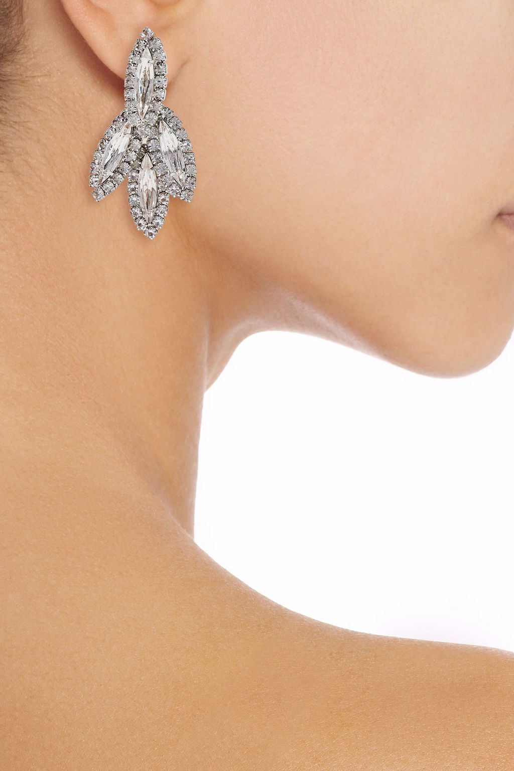 ELIZABETH COLE Silver-tone crystal earrings