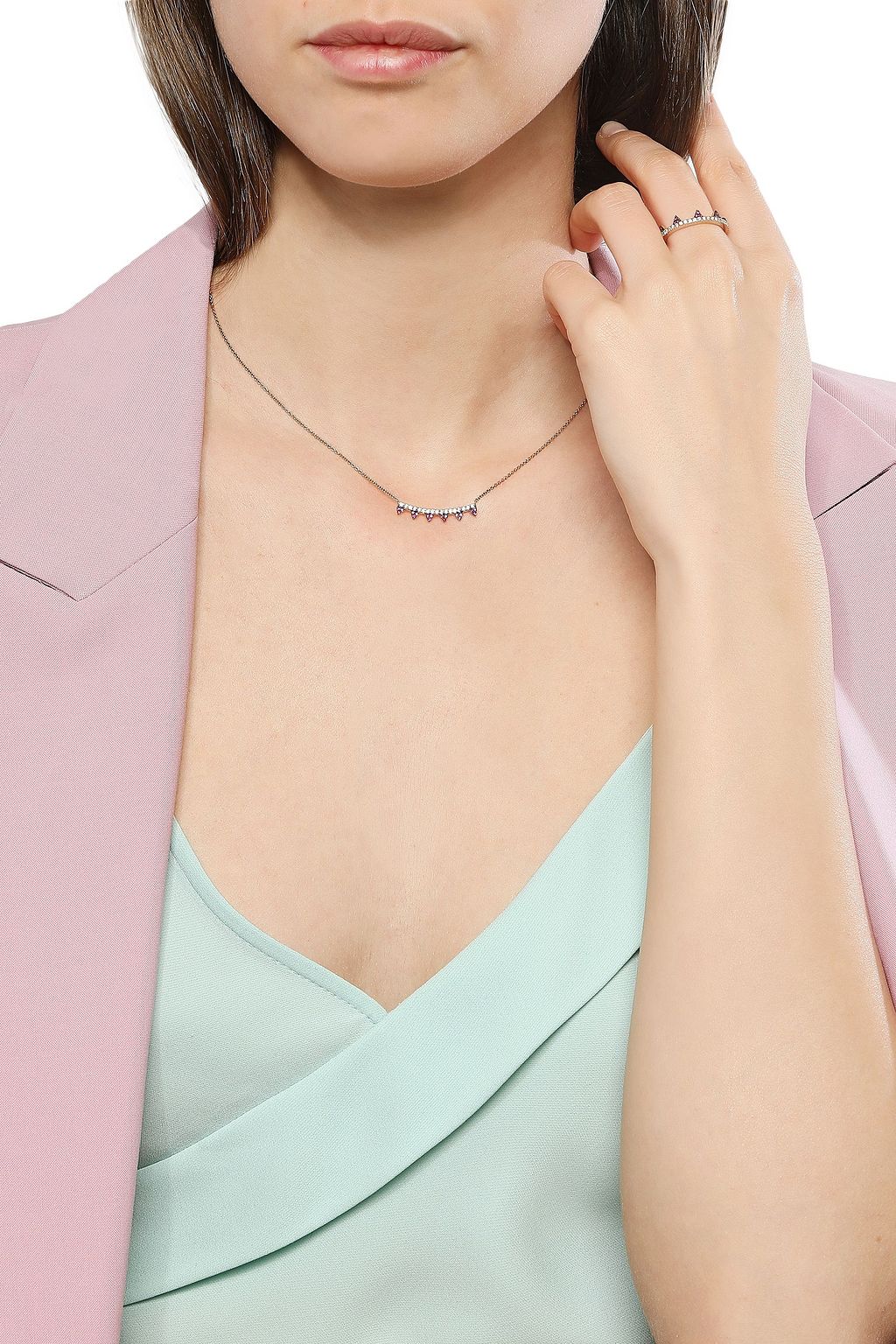 KHAI KHAI 18-karat gold diamond necklace