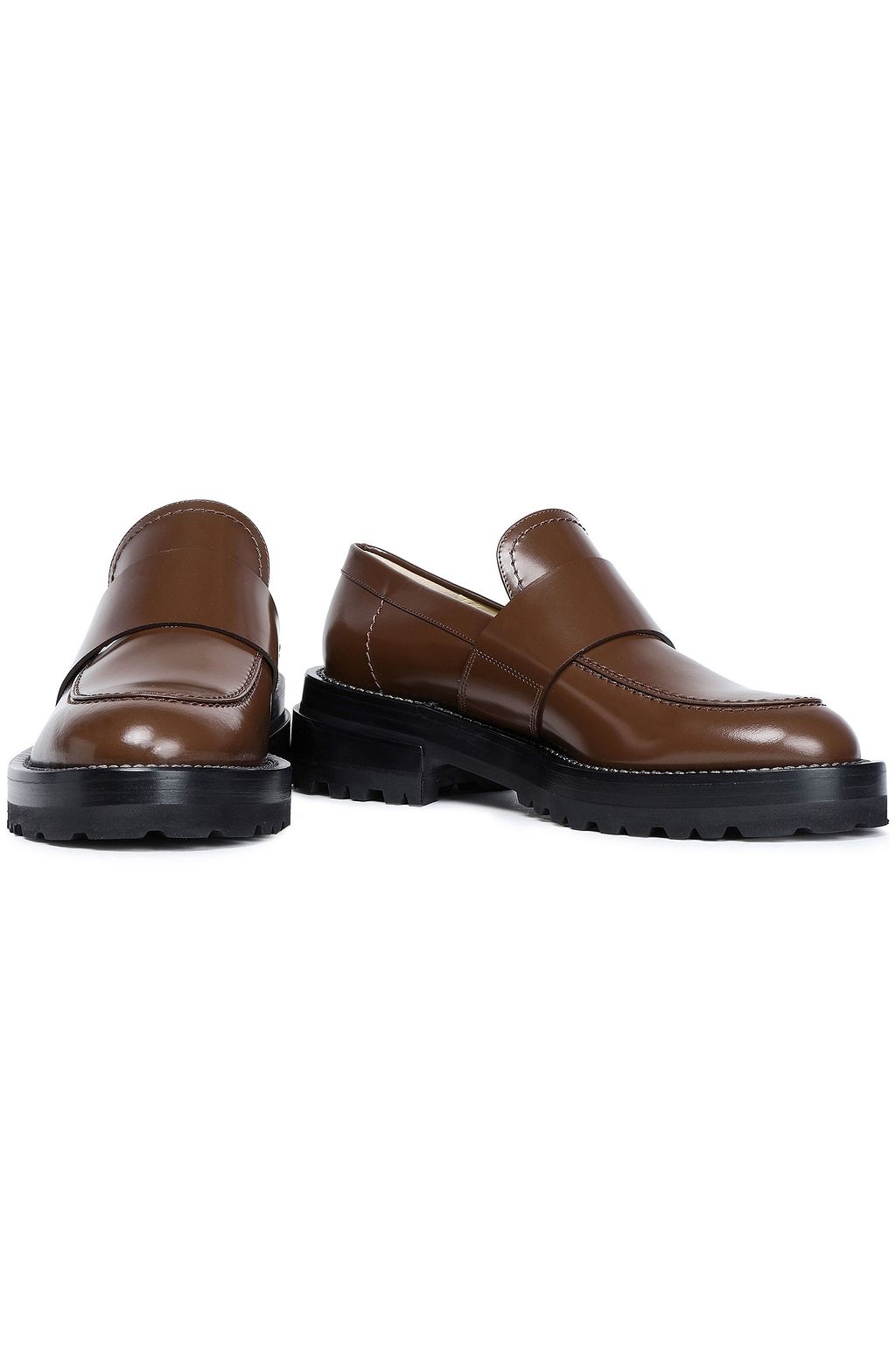 MARNI Glossed-leather loafers