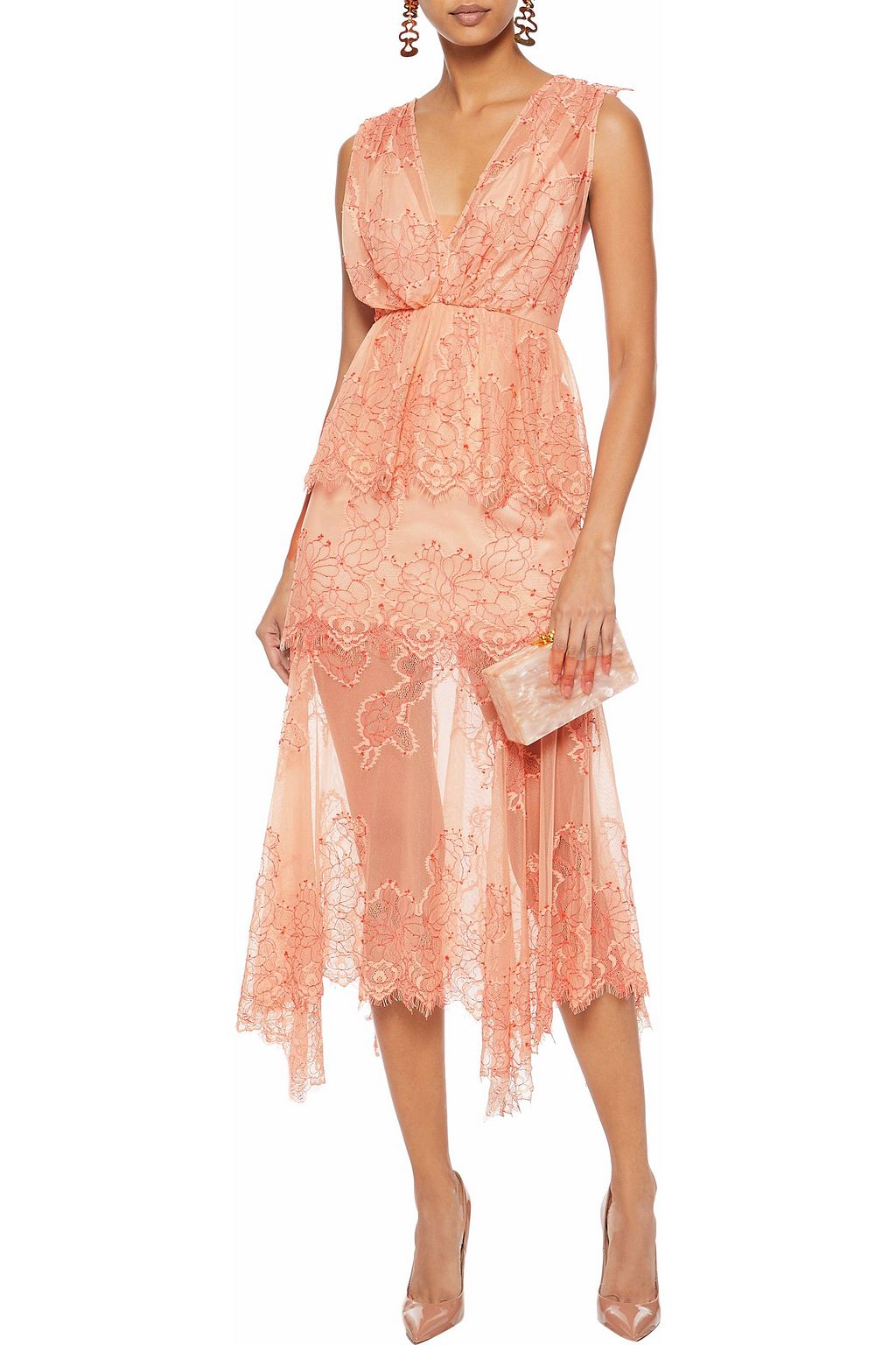ALICE McCALL Clementine lace peplum midi dress