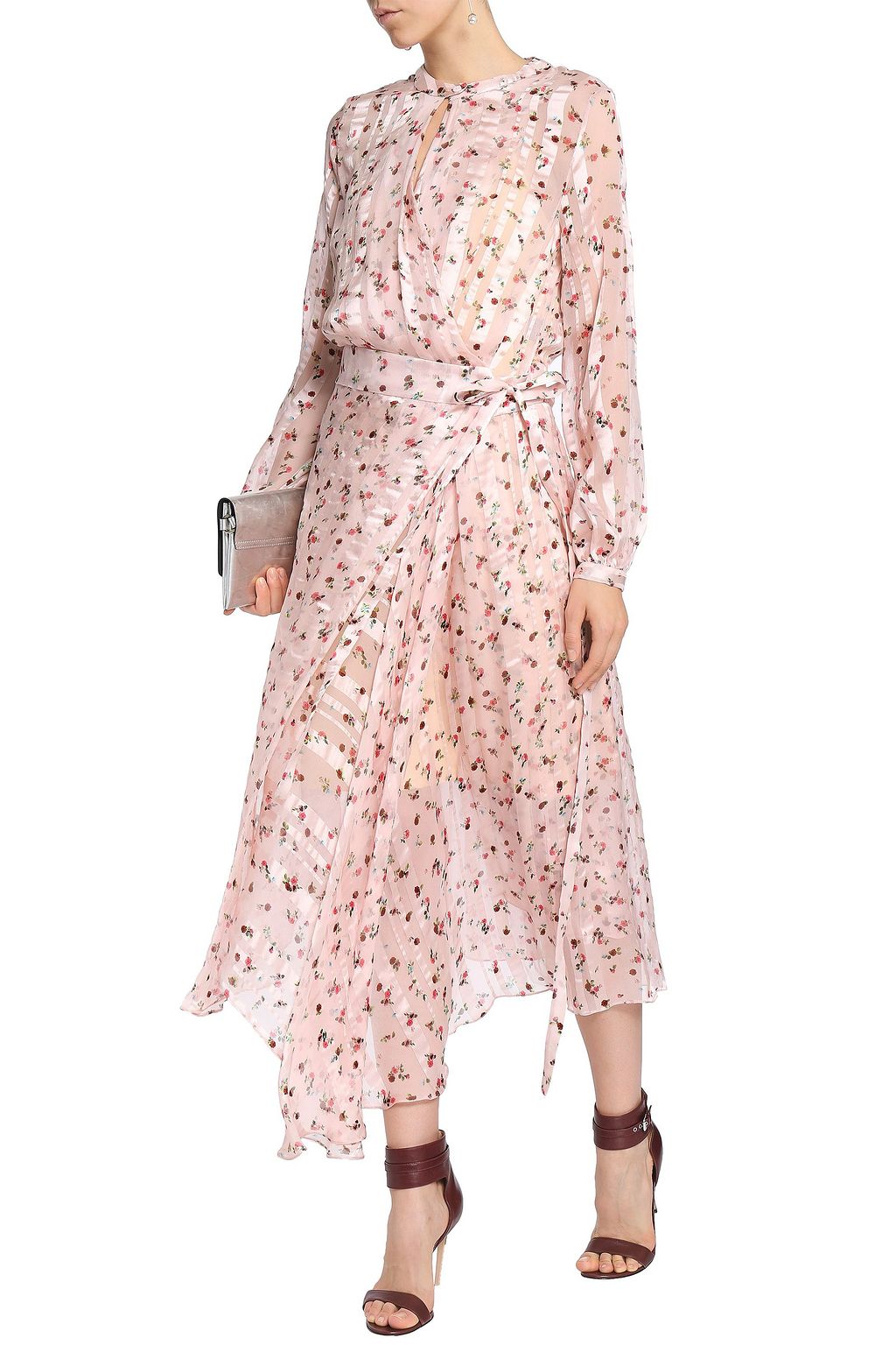 PREEN BY THORNTON BREGAZZI Silk-jacquard midi wrap dress