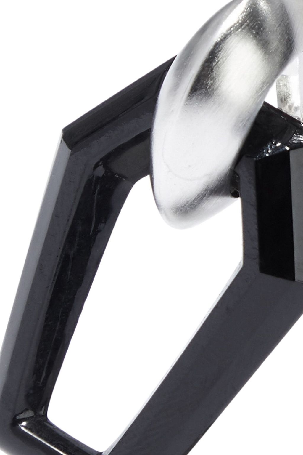 KENNETH JAY LANE Silver-tone resin clip earrings