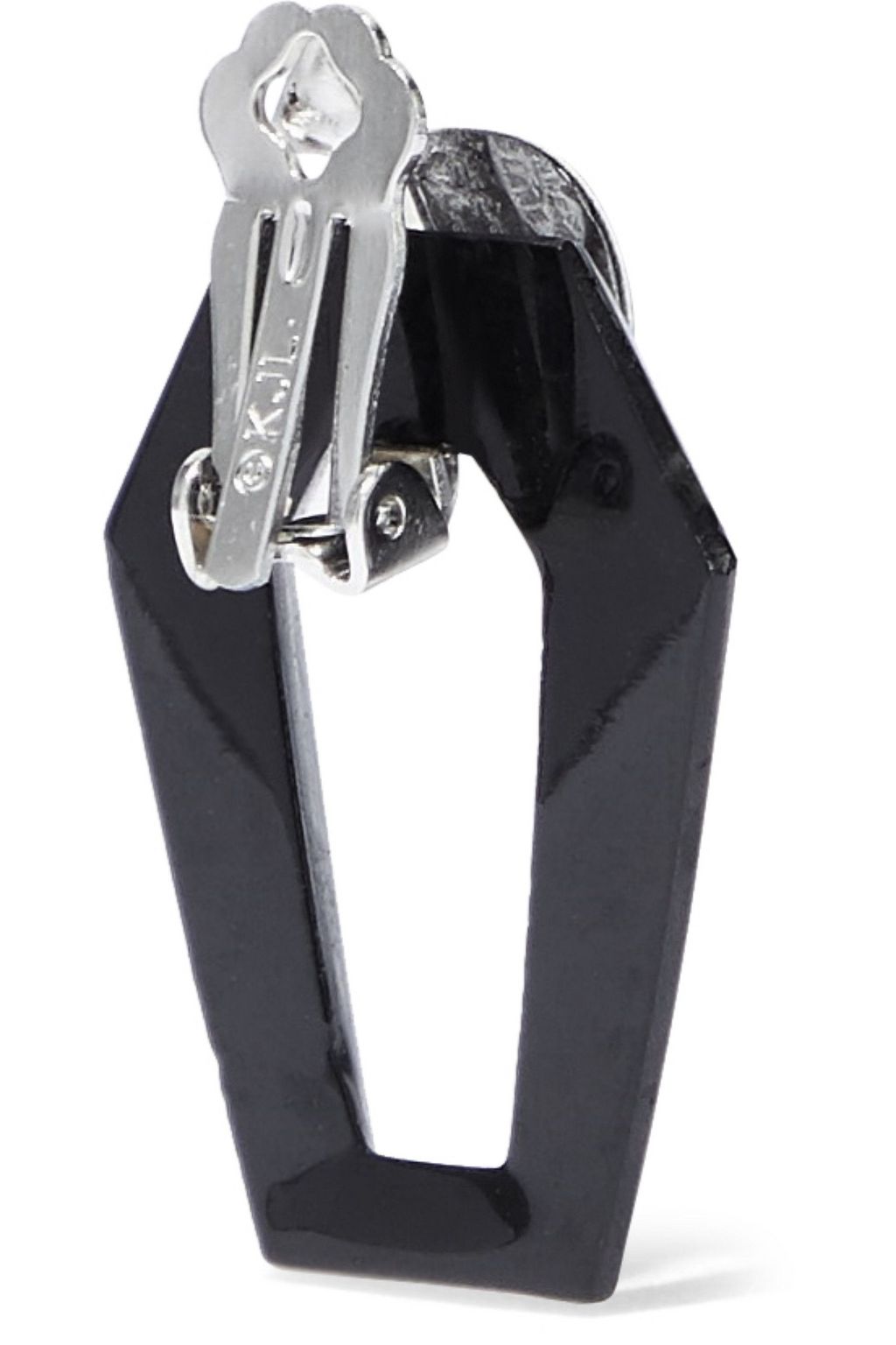 KENNETH JAY LANE Silver-tone resin clip earrings