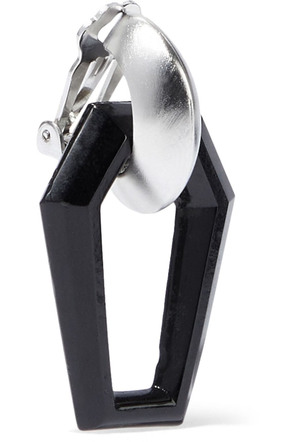 KENNETH JAY LANE Silver-tone resin clip earrings
