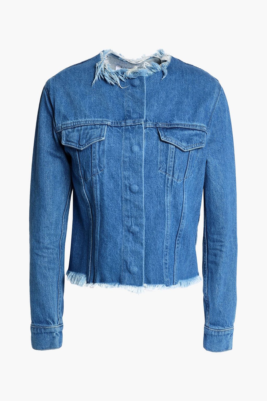 Mid denim Frayed denim jacket | Sale up 