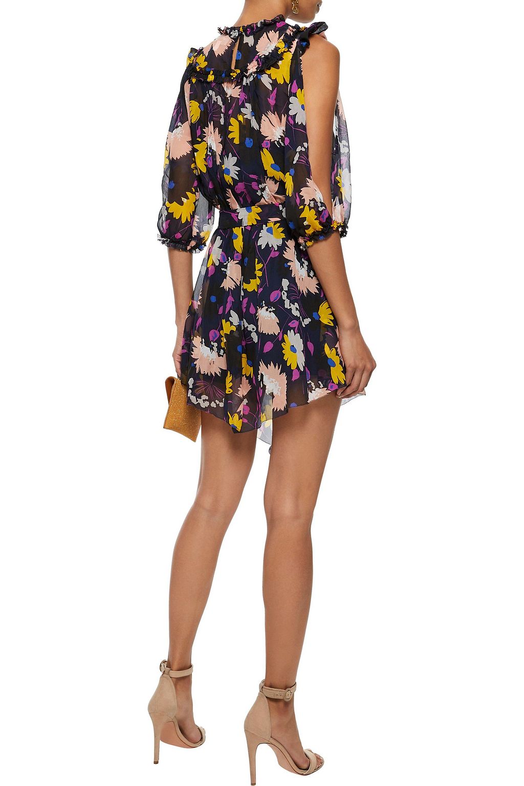 ALICE McCALL Get In Line cold-shoulder floral-print georgette mini dress