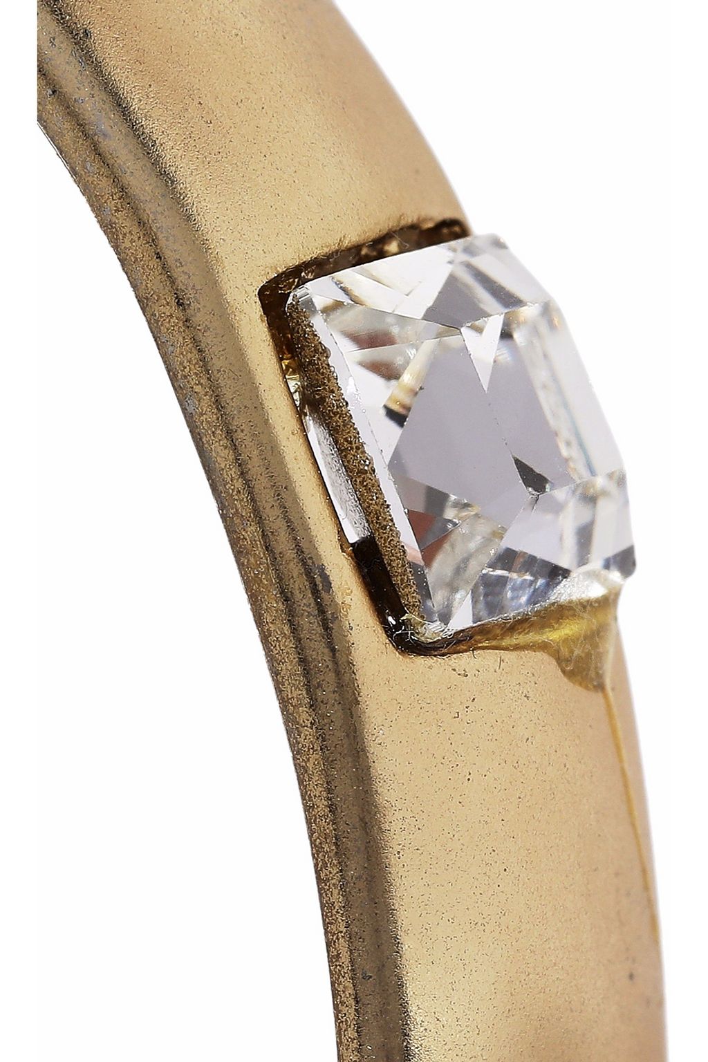 KENNETH JAY LANE Burnished gold-tone crystal cuff