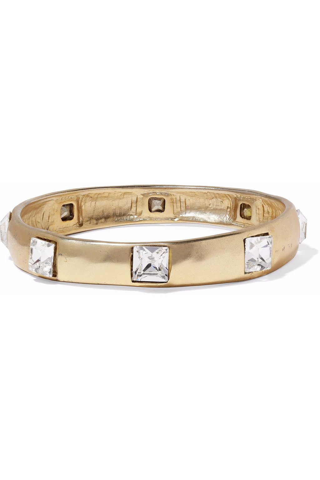 KENNETH JAY LANE Burnished gold-tone crystal cuff