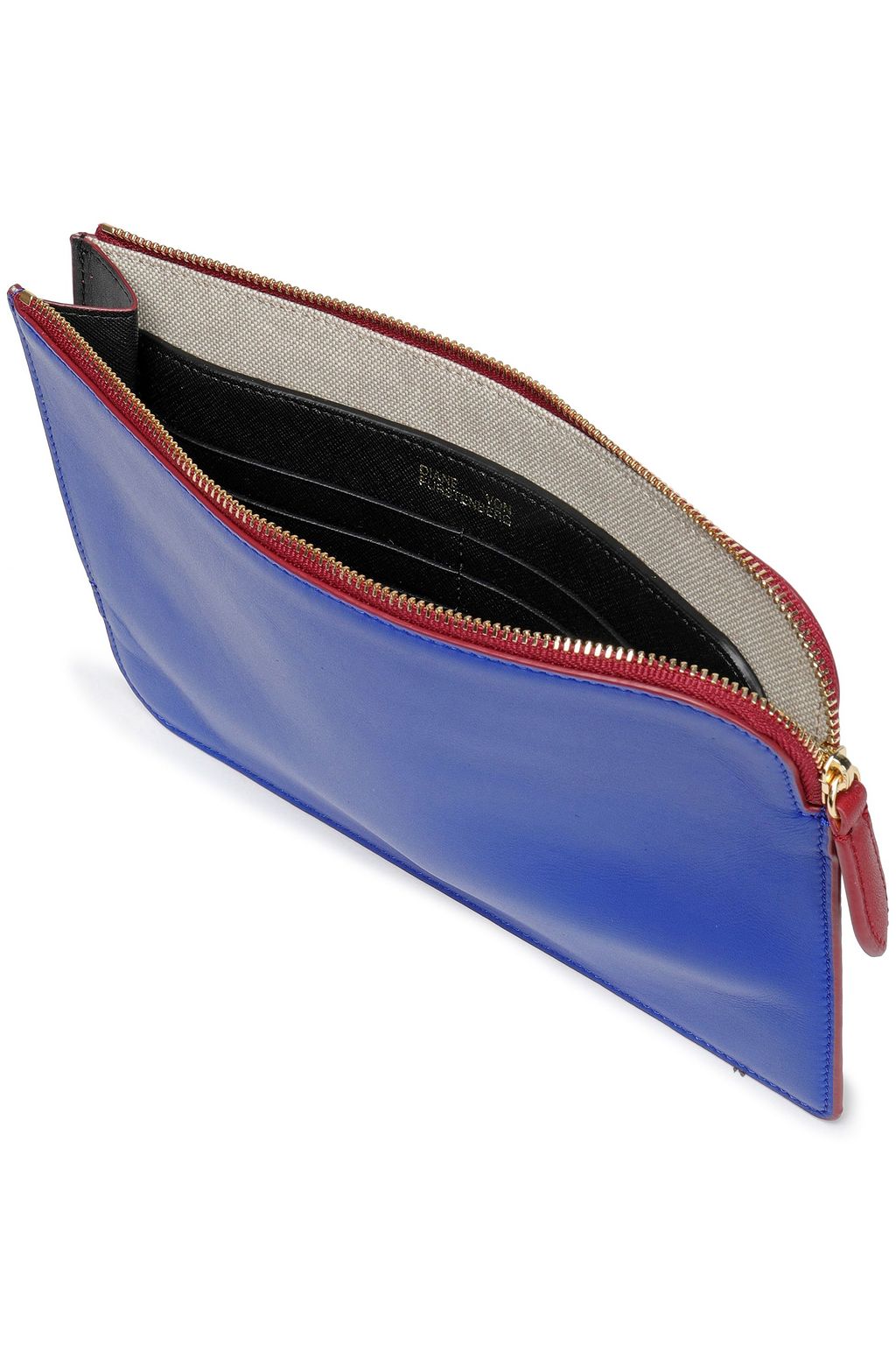 DIANE VON FURSTENBERG Two-tone leather pouch
