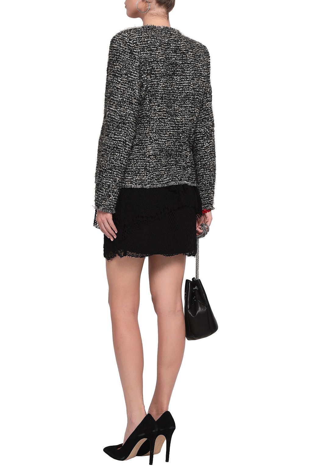IRO Pixy tiered cotton-blend lace mini skirt