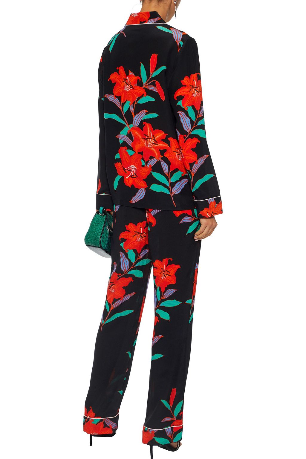 DIANE VON FURSTENBERG シルククレープ ストレートレッグ パンツ