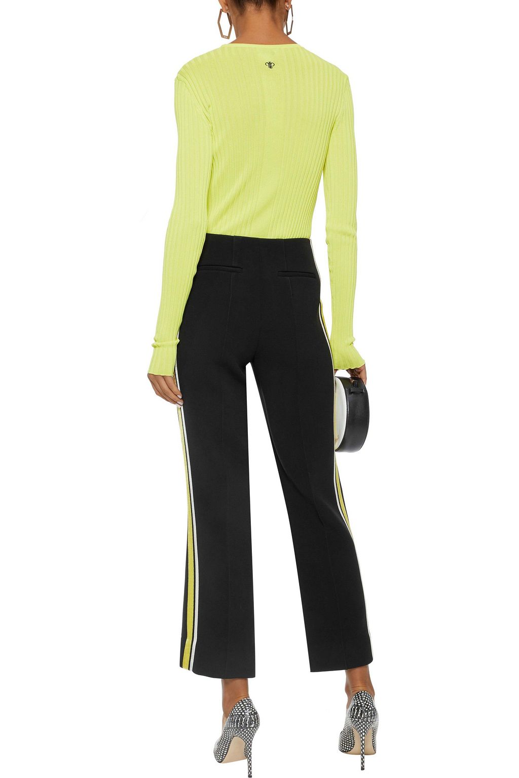 DIANE VON FURSTENBERG Striped crepe straight-leg pants
