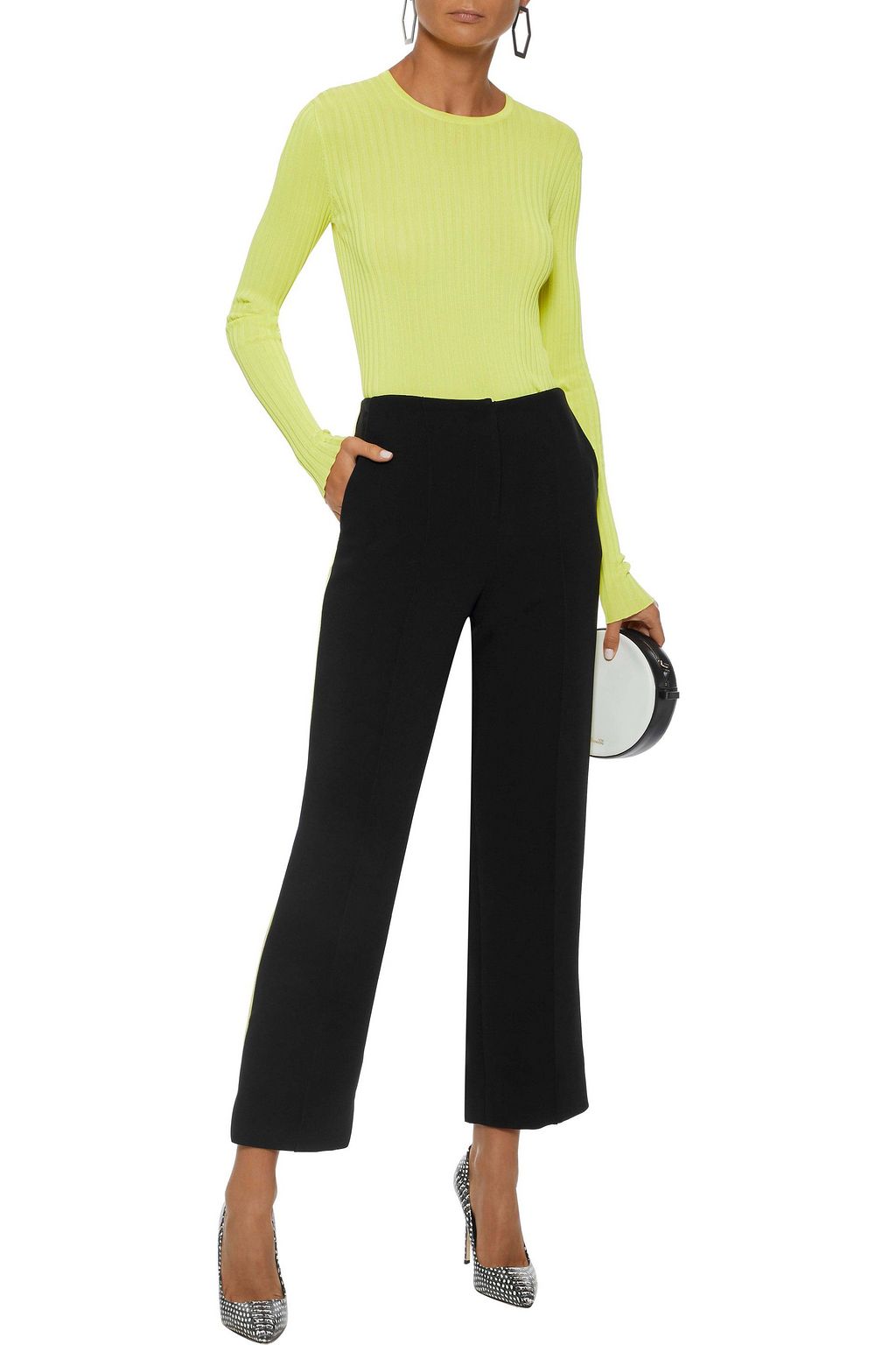 DIANE VON FURSTENBERG Striped crepe straight-leg pants